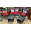 Image 1 : 5 PIECE WICKER PATIO SET WITH LOVESEAT, 2 CHAIRS AND 2 GLASSTOP ENDTABLES