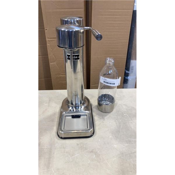 AS NEW AARKE SPARKLING WATER MACHINE TESTED AND WORKING, RETAIL $299