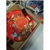 Image 3 : BOX OF VINTAGE COLLECTIBLES AND CAST IRON COIN BANK