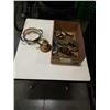 Image 1 : BOX OF BRASS COLLECTIBLES AND SILVER SHOE