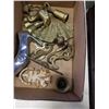 Image 3 : BOX OF BRASS COLLECTIBLES AND SILVER SHOE
