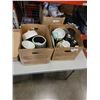 Image 1 : 2 BOXES OF POTTERY, VINTAGE GLASSWARE AND HOME DECOR