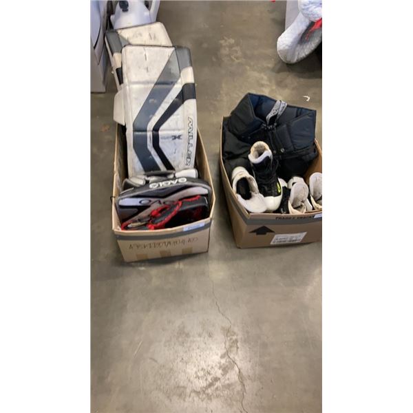 ICE HOCKEY GOALTENDER GEAR 33" MILLER PADS VAUGHN VELOCITY CATCHER, EAGLE BLOCKER AND 2 PAIRS OF GOA