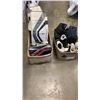 Image 1 : ICE HOCKEY GOALTENDER GEAR 33" MILLER PADS VAUGHN VELOCITY CATCHER, EAGLE BLOCKER AND 2 PAIRS OF GOA