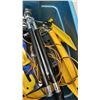 Image 3 : 2 SMALL TOTES OF TOOLS, DRILL BITS, WRENCHES, BUNGEE CORDS