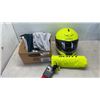Image 1 : SCHUBERTH SIZE XL MOTORCYCLE HELMET AND SCOTT HIGH VIS YELLOW RAIN JACKET