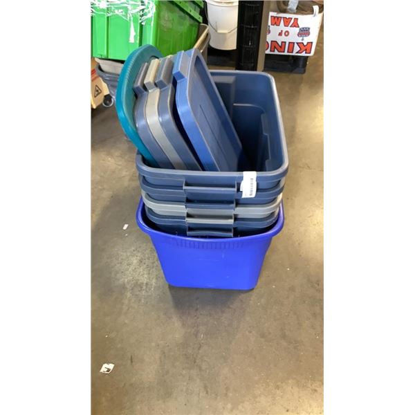 5 TOTES WITH LIDS