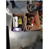 Image 1 : 2 BOXES OF EXTENTION CORDS, TROUBLE LIGHTS, TOOLS, FILES, EARPLUGS