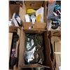 Image 1 : 2 BXOES OF WIRE CABLE COME ALONG, LOAD STRAPS, WORK GLOVES, SHOP SUPPLIES