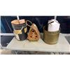 Image 1 : LOT OF PLANT POTS, BRASS BUCKET AND BIRD BNB