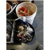 Image 1 : 2 PAILS OF PIPE FITTINGS, SHUTOFF VALVES, SHOP SUPPLIES