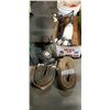 Image 1 : BOX OF TOOLS, BENCH VICE, ROUTER, ANGLE GRINDER, LOAD STRAP
