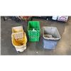 Image 1 : LOT OF TOTES, BINS, MOP BUCKET AND WRINGER