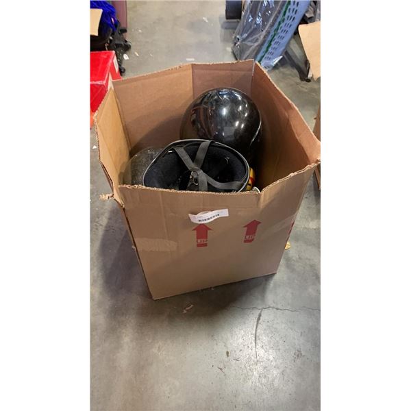 BOX OF HELMETS - MOTORCYCLE AND DIRT BIKE