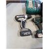 Image 2 : MAKITA 18V CORDLESS TOOL SET INCLUDES IMPACT GUN, DRILL, 2 BATTERIES AND CHARGER - TESTED WORKING