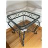 Image 1 : Glass & Metal Side Table 21H x 26 x 26