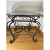 Image 2 : Glass & Metal Side Table 21H x 26 x 26