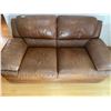 Image 1 : Leather Love Seat 62L x 33H x 39D