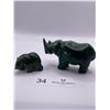 Image 1 : Green Stone Polar Bear & Rhino 5" Broken Ear