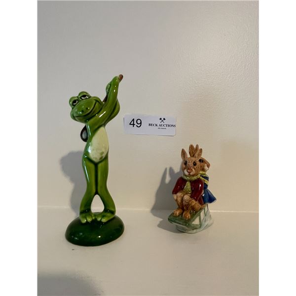 Golfing Frog & Royal Doulton Sleigh Ride Bunnykins