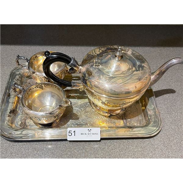 Viking Silver Plate Copper Set