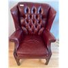 Image 1 : Burgundy Leather Chair 43T x 33W x 25D