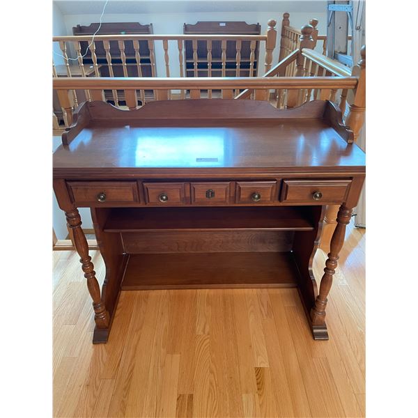 Vilas Walnut Hallway Desk WIth Bookshelf Underneath 34H x 30L x 20D