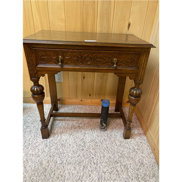 Art Nouveau Oak Hall Table 30H x 29W 16D
