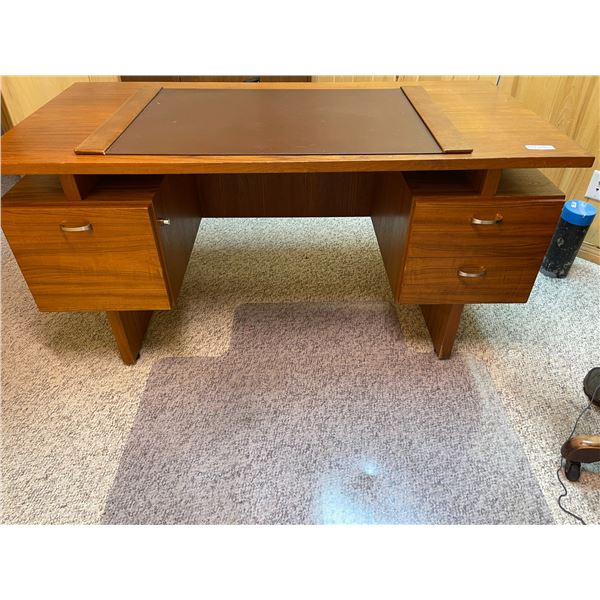 Mid Century Modern Executive Teak Desk 31H x 60L x 30D