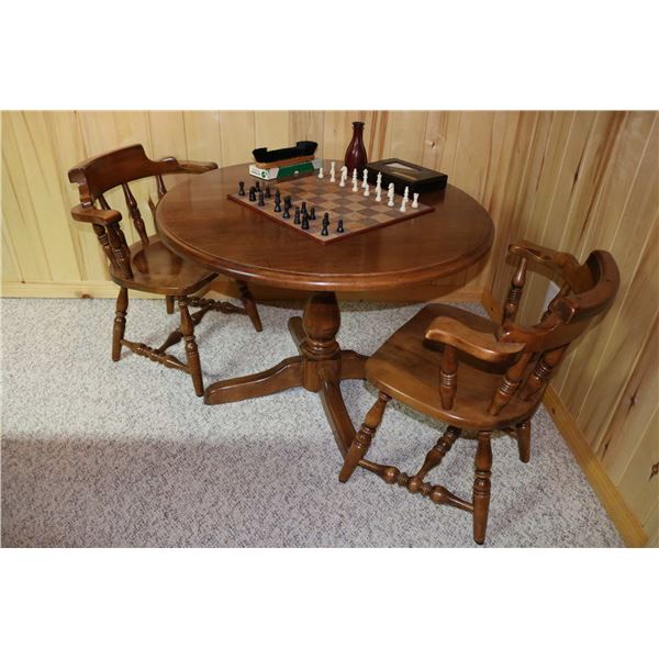 Bar Table & 4 Chairs - Chess Board Not Included
