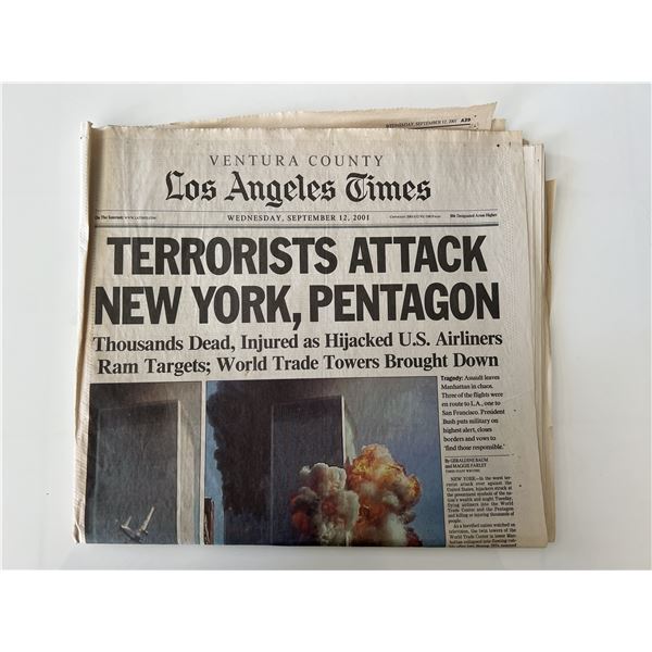 NY Times sept 12 2001- Pentagon attacked