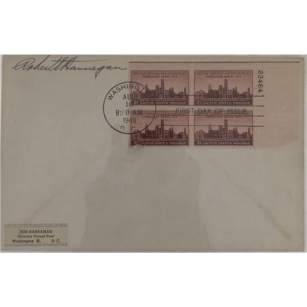 Robert Hannegan signed first day cover