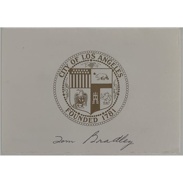 Tom Bradley signed inaugural invitation