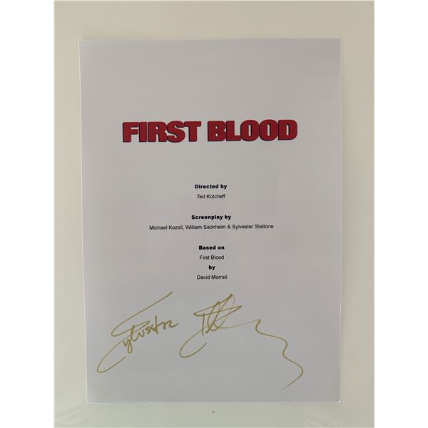 Sylvester Stallone signed First Blood script cover