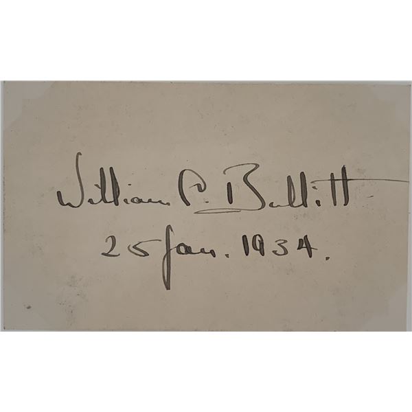 William C. Bullitt original signature