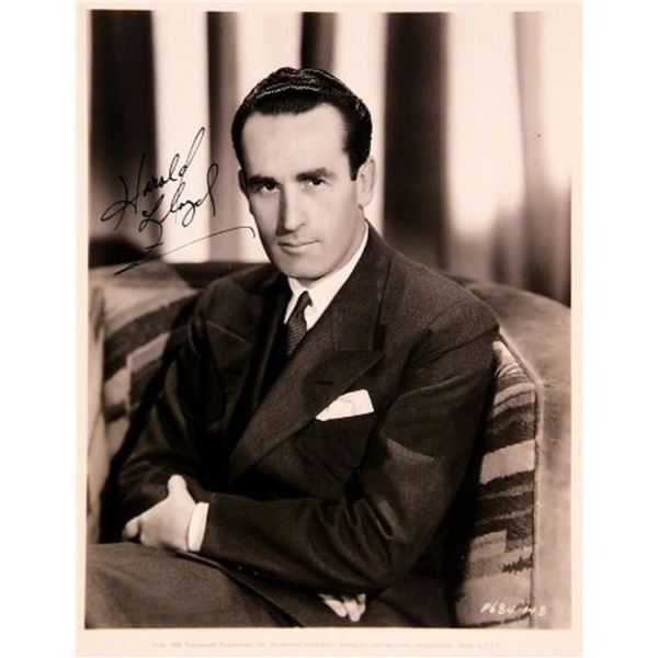 Harold Lloyd signed portrait photo