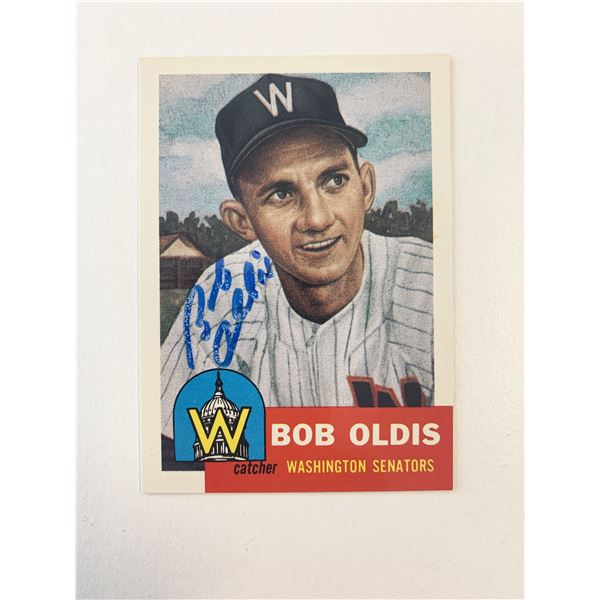 Bob Oldis signed baseball card