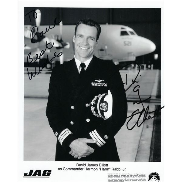 JAG  David James Elliott signed photo