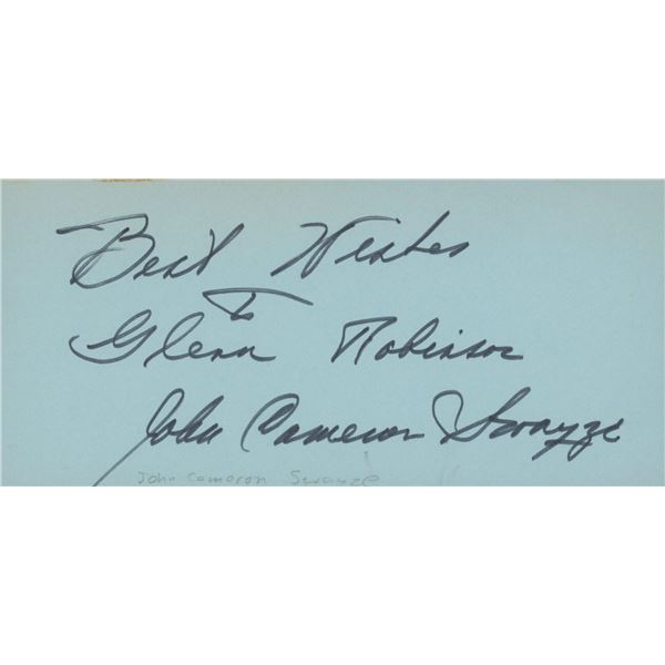 John Cameron Swayze signed note