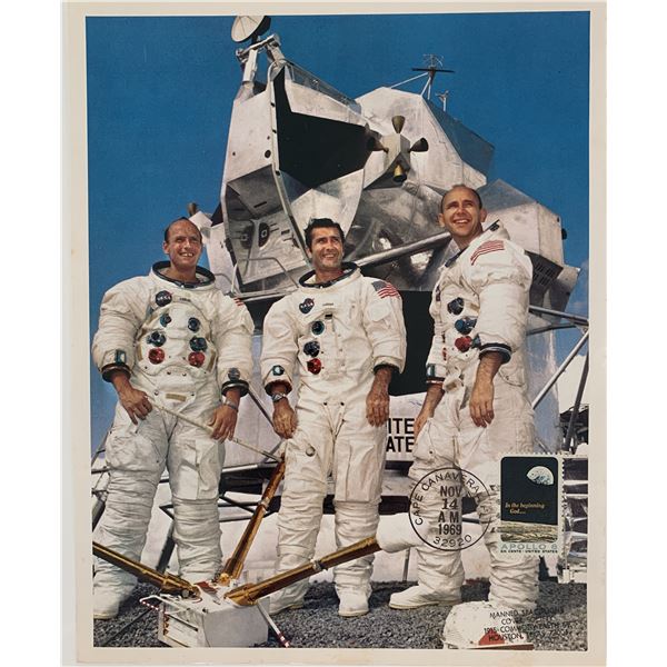 Apollo 12 official NASA photo with Apollo 8 stamp