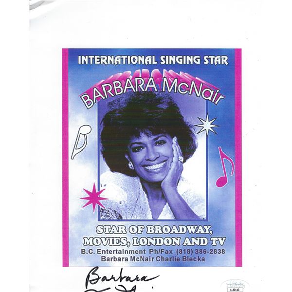 Barbara McNair signed photo JSA authenticated