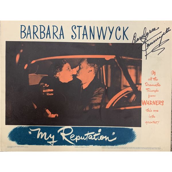 My Reputation Barbara Stanwyck signed Lobby Card