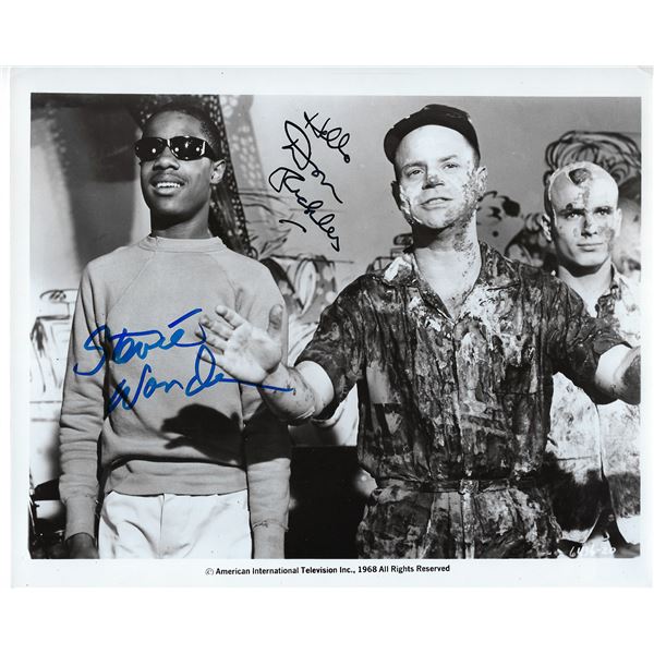 Stevie Wonder and Don Rickles signed photo