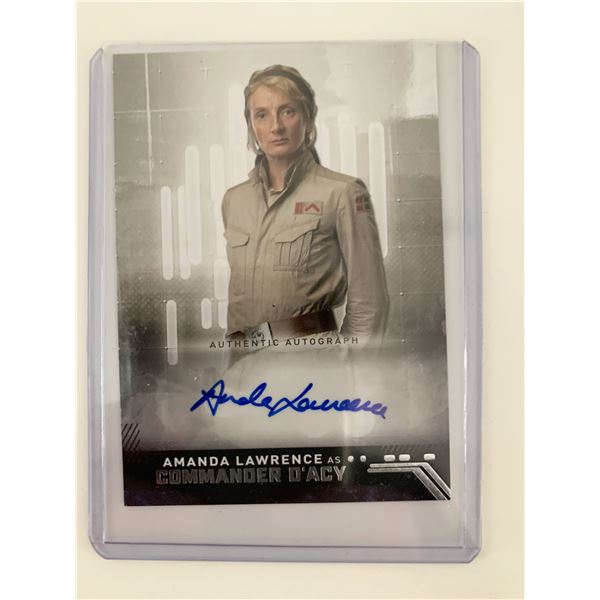 Amanda Lawrence Signed Star Wars Trading Card