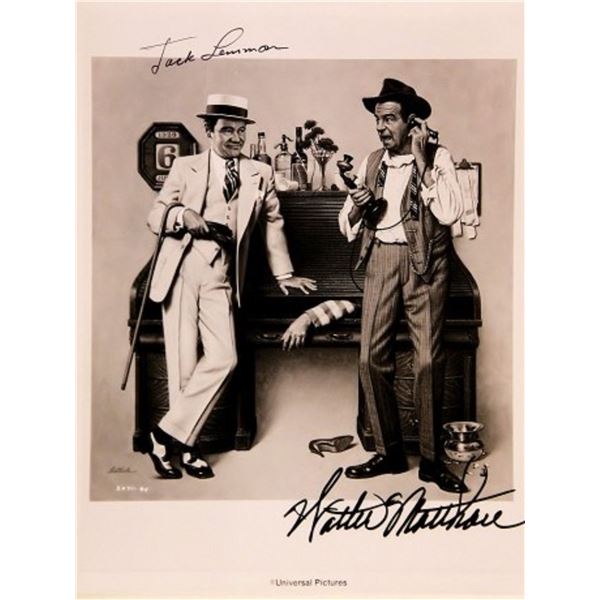 Jack Lemmon and Walter Matthau signed movie still photo