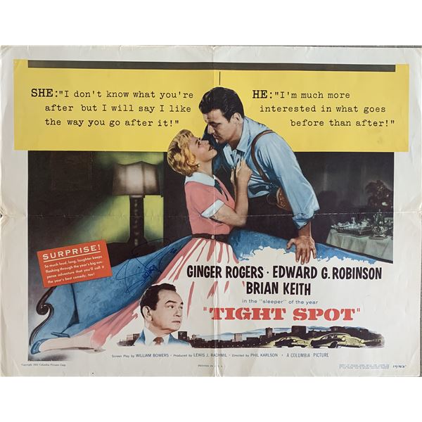 Tight spot original poster signed by Ginger Rogers