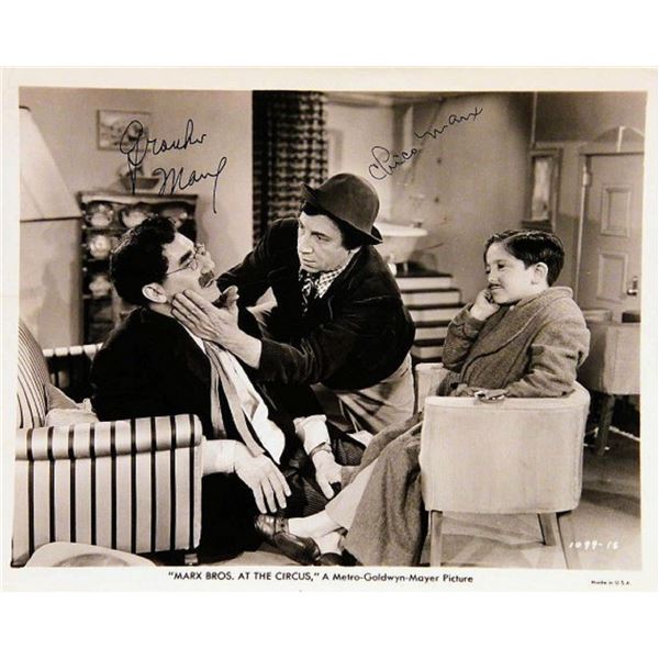 Groucho Marx and Chico Marx signed movie still photo