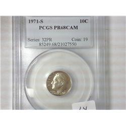 1971-S Roosevelt Dime PCGS PR68DCAM