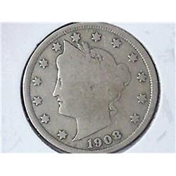 1908 Liberty "V" Nickel (VG)