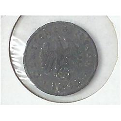 1942 German One Pfennig With Swastika